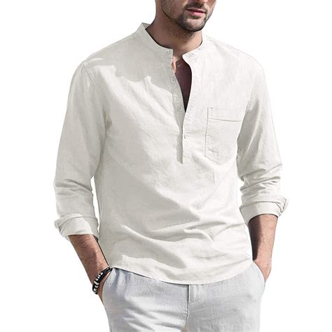 best men's collarless shirts.